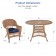 5pc Honey Wicker Dining Set - Midnight Blue Cushions