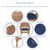 5pc Honey Wicker Dining Set - Midnight Blue Cushions