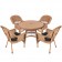5pc Honey Wicker Dining Set - Black Cushions