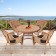 5pc Honey Wicker Dining Set - Black Cushions