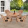 5pc Honey Wicker Dining Set - Black Cushions
