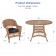 5pc Honey Wicker Dining Set - Black Cushions