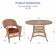 5pc Honey Wicker Dining Set - Brick Red Cushions