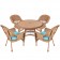 5pc Honey Wicker Dining Set - Sky Blue Cushions