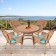 5pc Honey Wicker Dining Set - Sky Blue Cushions