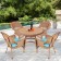 5pc Honey Wicker Dining Set - Sky Blue Cushions