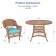 5pc Honey Wicker Dining Set - Sky Blue Cushions