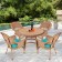 5pc Honey Wicker Dining Set - Turquoise Cushions