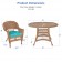 5pc Honey Wicker Dining Set - Turquoise Cushions