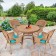 5pc Honey Wicker Dining Set - Turquoise Cushions