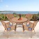 5pc Honey Wicker Dining Set - Steel Blue Cushions