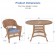 5pc Honey Wicker Dining Set - Steel Blue Cushions
