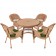 5pc Honey Wicker Dining Set - Hunter Green Cushions