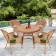 5pc Honey Wicker Dining Set - Hunter Green Cushions