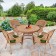 5pc Honey Wicker Dining Set - Hunter Green Cushions