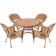 5pc Honey Wicker Dining Set Without Cushion