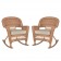 Honey Rocker Wicker Chair with Tan Cushion -  Set of 2