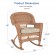 Honey Rocker Wicker Chair with Tan Cushion -  Set of 2
