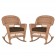 Honey Rocker Wicker Chair with Brown Cushion -  Set of 2