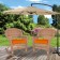 Honey Rocker Wicker Chair with Orange Cushion -  Set of 2