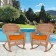 Honey Rocker Wicker Chair with Orange Cushion -  Set of 2