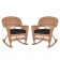 Honey Rocker Wicker Chair with Black Cushion -  Set of 2