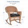 Honey Rocker Wicker Chair with Black Cushion -  Set of 2