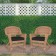 Honey Rocker Wicker Chair with Black Cushion -  Set of 2