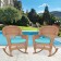 Honey Rocker Wicker Chair with Sky Blue Cushion -  Set of 2