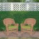 Honey Rocker Wicker Chair with Sage Green Cushion -  Set of 2