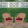 Honey Rocker Wicker Chair with Red Cushion -  Set of 2