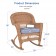 Honey Rocker Wicker Chair with Steel Blue Cushion -  Set of 2