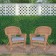 Honey Rocker Wicker Chair with Steel Blue Cushion -  Set of 2