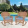 Honey Rocker Wicker Chair with Steel Blue Cushion -  Set of 2