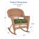 Honey Rocker Wicker Chair with Hunter Green Cushion -  Set of 2