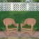 Honey Rocker Wicker Chair with Hunter Green Cushion -  Set of 2