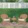 3pc Honey Rocker Wicker Chair Set With Ivory Cushion