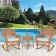 3pc Honey Rocker Wicker Chair Set With Ivory Cushion