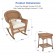 3pc Honey Rocker Wicker Chair Set With Ivory Cushion
