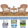 3pc Honey Rocker Wicker Chair Set With Ivory Cushion