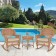 3pc Honey Rocker Wicker Chair Set With Tan Cushion