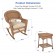 3pc Honey Rocker Wicker Chair Set With Tan Cushion