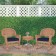 3pc Honey Rocker Wicker Chair Set With Midnight Blue Cushion
