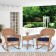 3pc Honey Rocker Wicker Chair Set With Midnight Blue Cushion