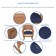 3pc Honey Rocker Wicker Chair Set With Midnight Blue Cushion
