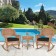 3pc Honey Rocker Wicker Chair Set With Black Cushion