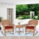 3pc Honey Rocker Wicker Chair Set With Brick Red Cushion