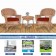 3pc Honey Rocker Wicker Chair Set With Brick Red Cushion