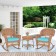 3pc Honey Rocker Wicker Chair Set With Sky Blue Cushion