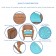 3pc Honey Rocker Wicker Chair Set With Sky Blue Cushion